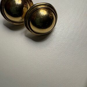 Gold Dome Pierced Earrings